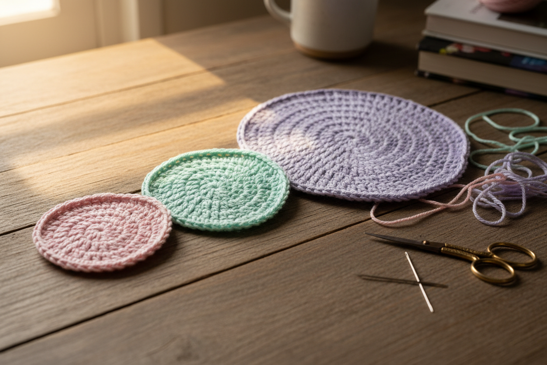 Crochet Tutorial for Beginners (Part 3/3): Crochet 3 Circles & Complete Your First Project 🧶✨