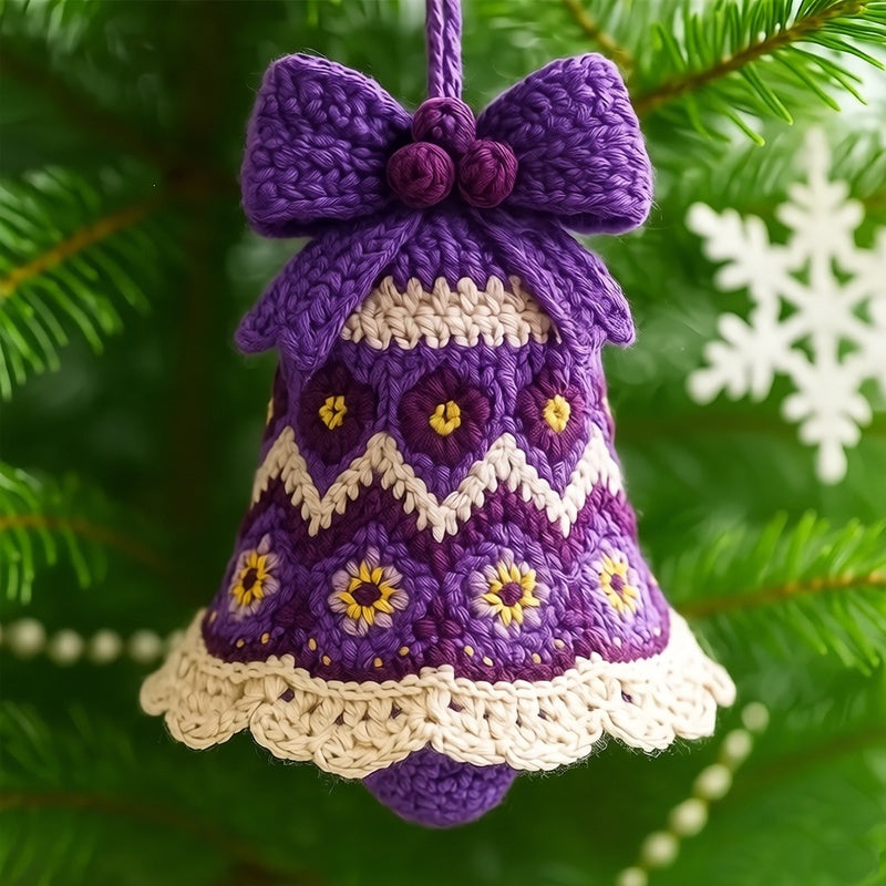 Christmas Bell Crochet Kit | DIY Yarn Ornament Making Set – Handmade Holiday Gift