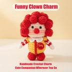 Handmade Crochet Clown Doll Keychain | Cute Cartoon Yarn Figure Bag Charm – 10cm Kawaii Gift