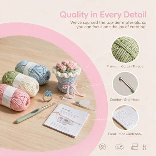 Mini Bouquet Ring Box Crochet Kit | Handmade DIY Material Kit for Proposal & Gifts