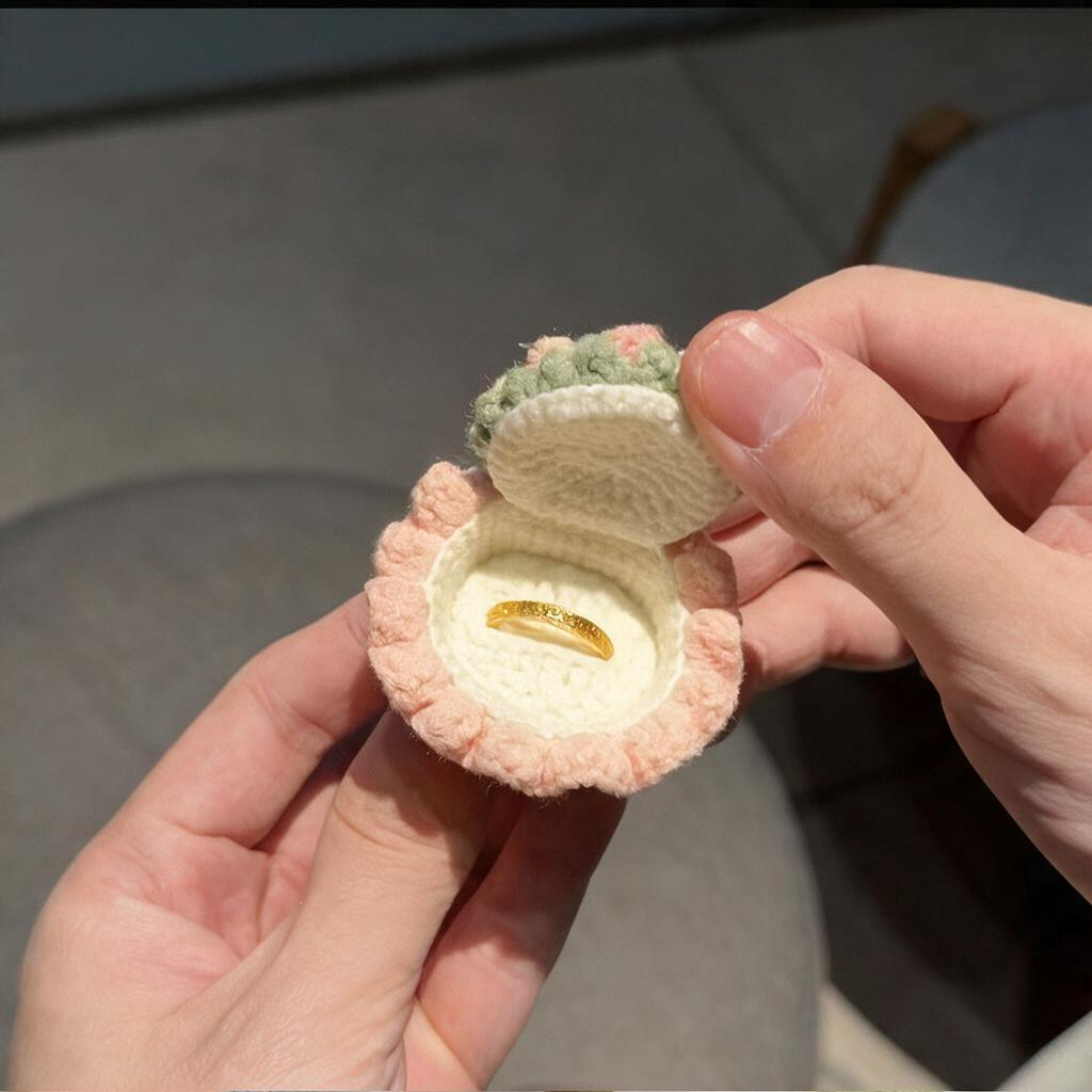 Mini Bouquet Ring Box Crochet Kit | Handmade DIY Material Kit for Proposal & Gifts