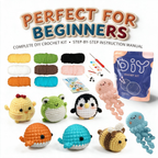 Beginner Crochet Starter Kit | Assorted Animal Amigurumi Keychain Set – DIY Craft Supplies