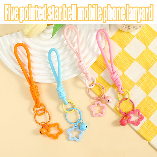 Colorful Star Bell Phone Lanyard | Sporty Pentagram Charm Wrist Strap for Bags, Dolls & Phone Cases | Joyclub