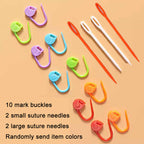 Plastic Knitting Sewing Needles & Stitch Markers Set – Essential Hand Knitting Tools for Yarn Crafts