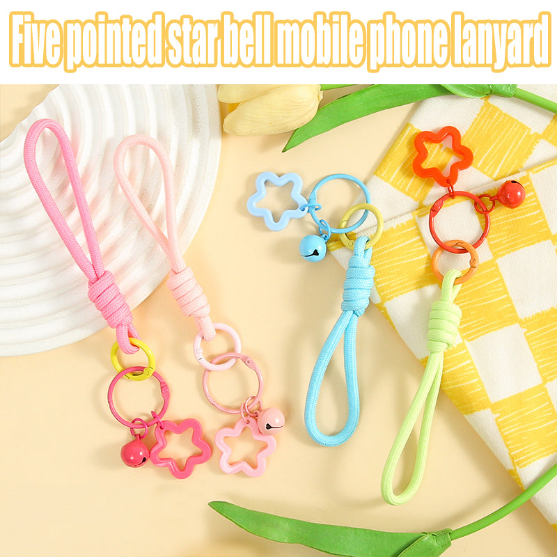 Colorful Star Bell Phone Lanyard | Sporty Pentagram Charm Wrist Strap for Bags, Dolls & Phone Cases | Joyclub