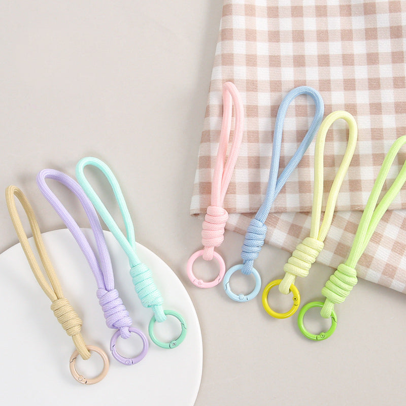 Handmade Woven Phone Wrist Strap | Colorful Braided Cotton Lanyard with Spring Clasp – DIY Keychain Accessory
