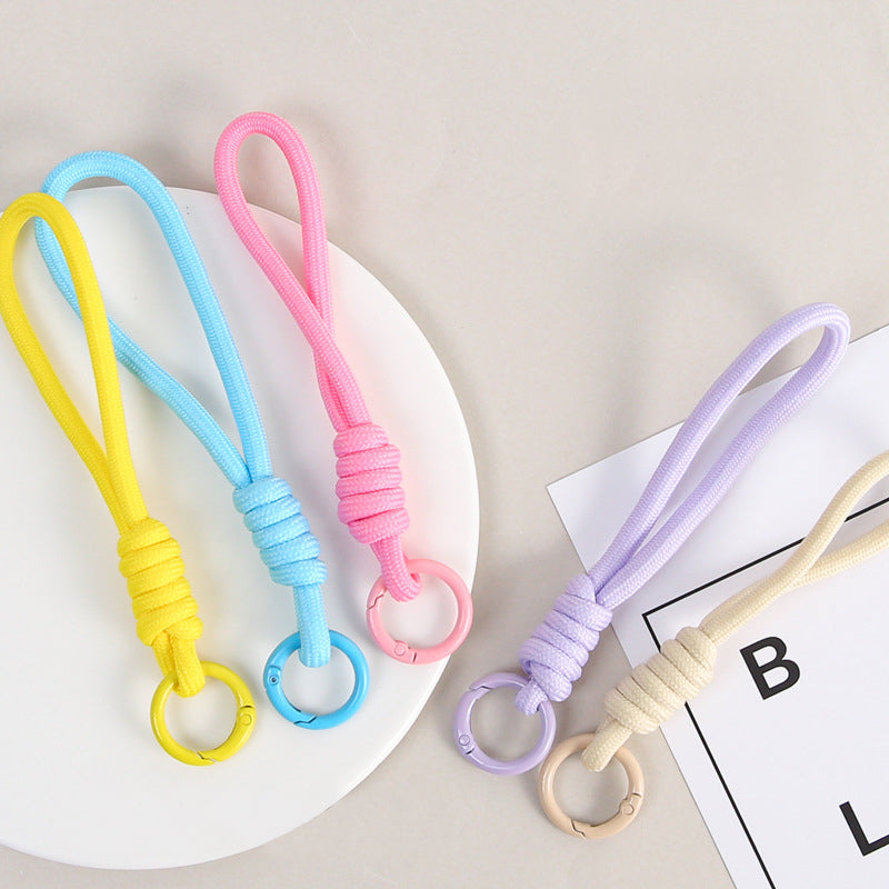 Handmade Woven Phone Wrist Strap | Colorful Braided Cotton Lanyard with Spring Clasp – DIY Keychain Accessory