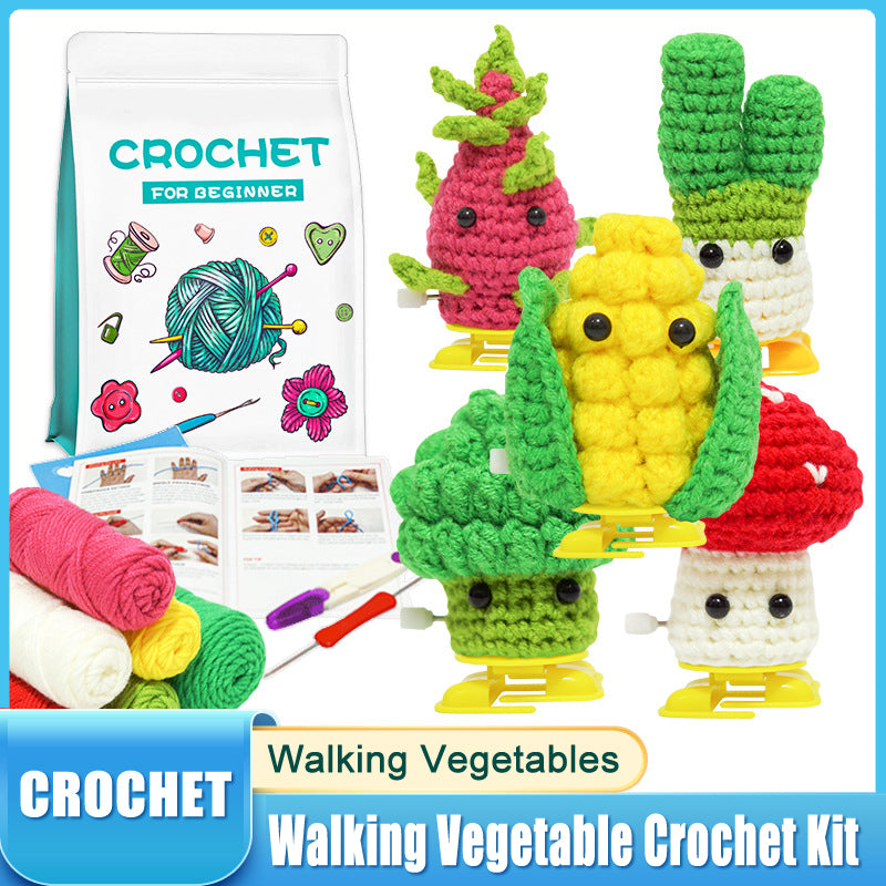 Walking Vegetable Crochet Kit | Beginner DIY Amigurumi with English Tutorial Video
