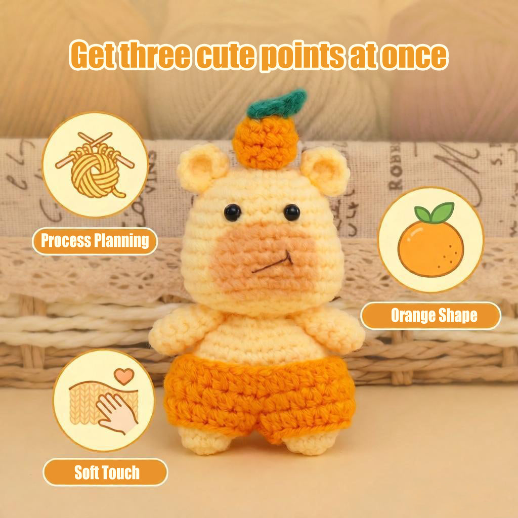 Handmade Crochet Capybara Pendant | Cute Yarn Knit Keychain & Bag Charm – Lulu Doll Gift