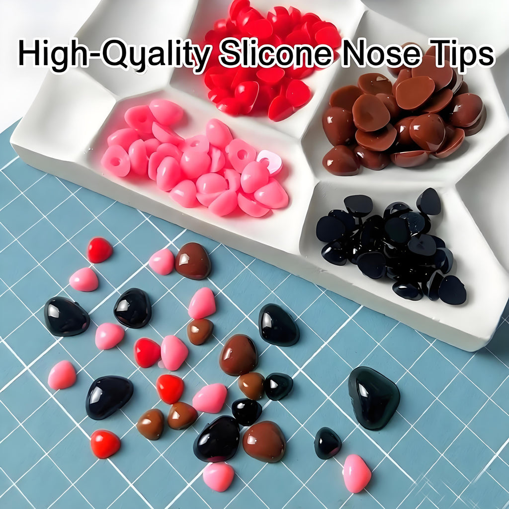 Flat Bottom Triangular Doll Nose | Plastic Safety Nose for Amigurumi, Plush Toys & Handmade Animals – 4 Colors, 7 Sizes | Joyclub