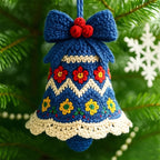 Christmas Bell Crochet Kit | DIY Yarn Ornament Making Set – Handmade Holiday Gift