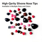 Flat Bottom Triangular Doll Nose | Plastic Safety Nose for Amigurumi, Plush Toys & Handmade Animals – 4 Colors, 7 Sizes | Joyclub