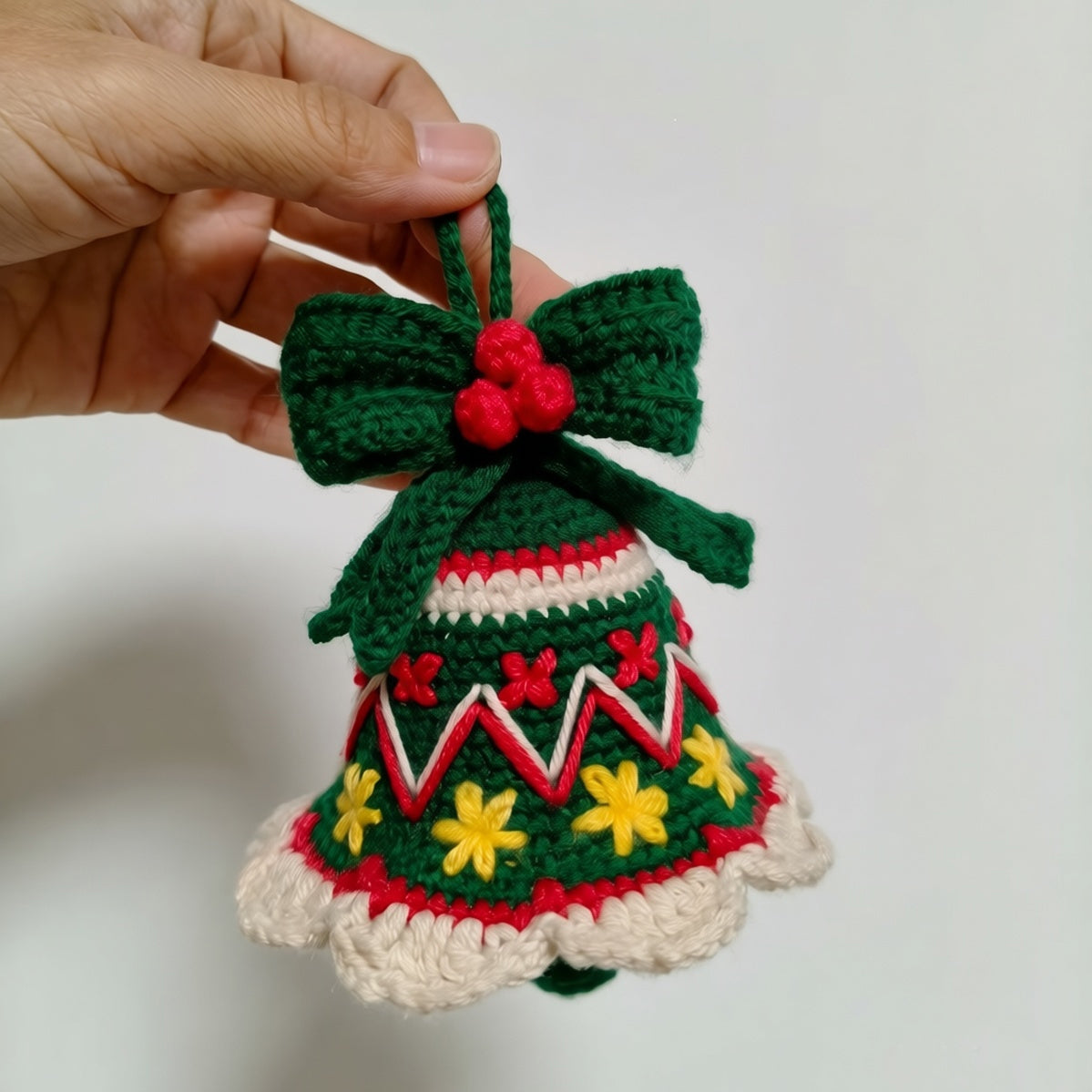 Christmas Bell Crochet Kit | DIY Yarn Ornament Making Set – Handmade Holiday Gift