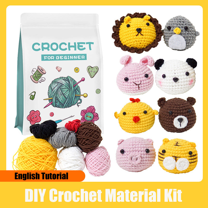 DIY Crochet Material Kit | Amigurumi Animals, Plants & Dolls – 17 Styles with English Tutorial