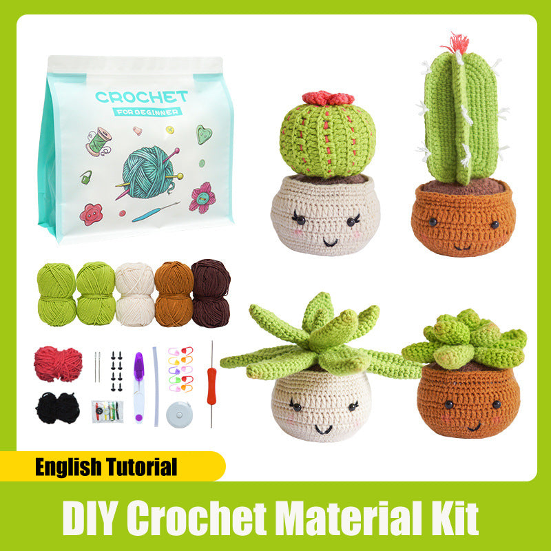 DIY Crochet Material Kit | Amigurumi Animals, Plants & Dolls – 17 Styles with English Tutorial
